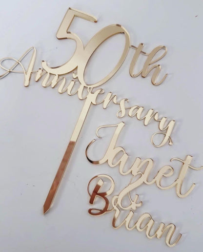 50th Anniversary Cake Topper