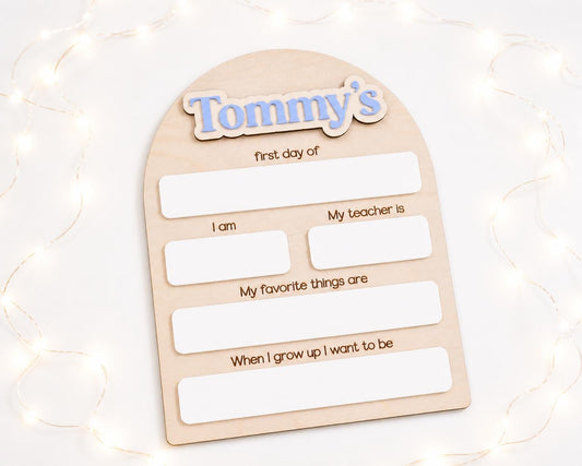 Personalised Reusable First & Last Day of School Memory Board