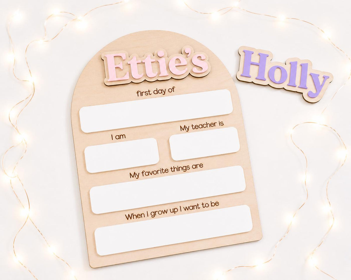 Personalised Reusable First & Last Day of School Memory Board