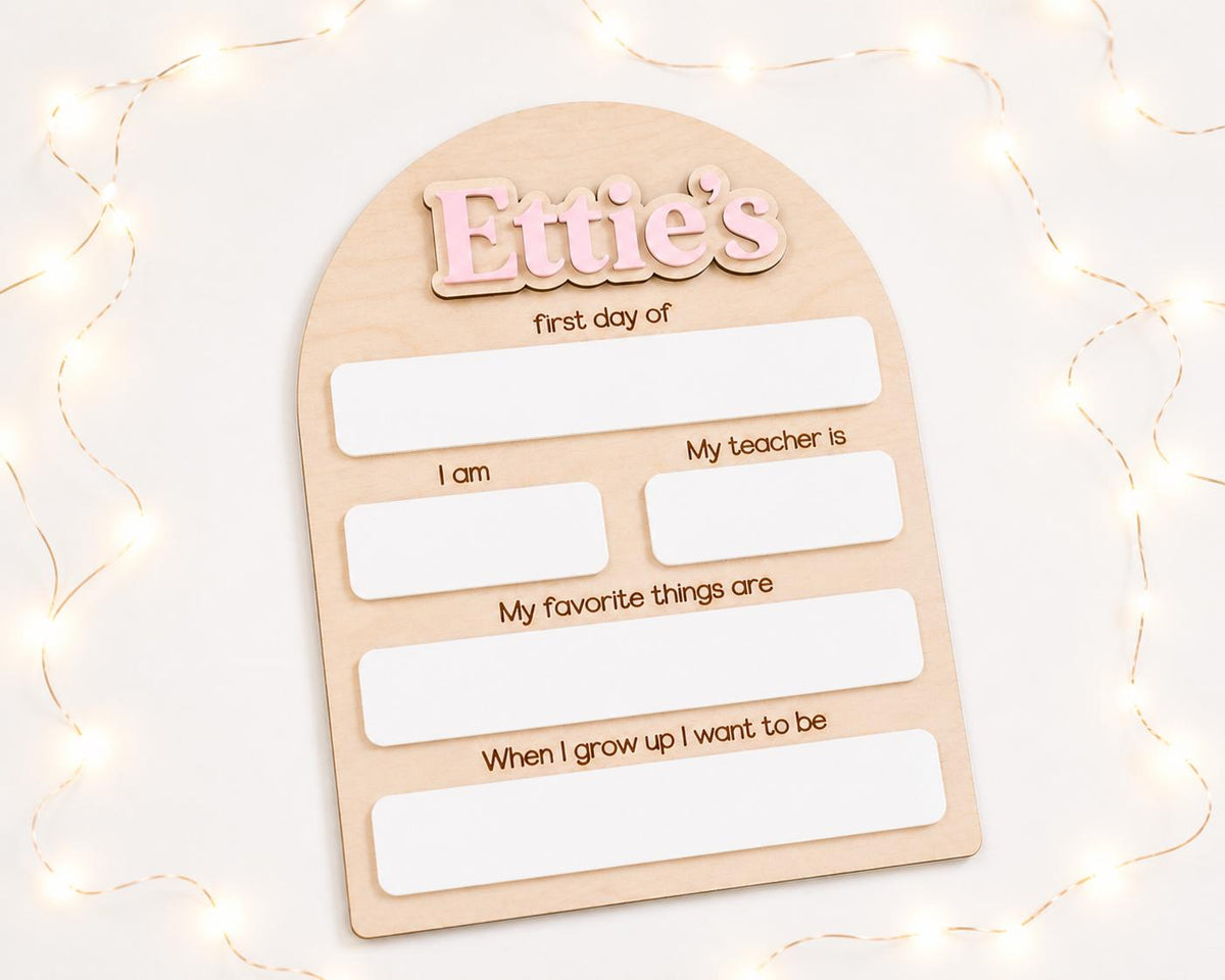 Personalised Reusable First & Last Day of School Memory Board