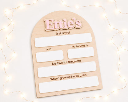 Personalised Reusable First & Last Day of School Memory Board