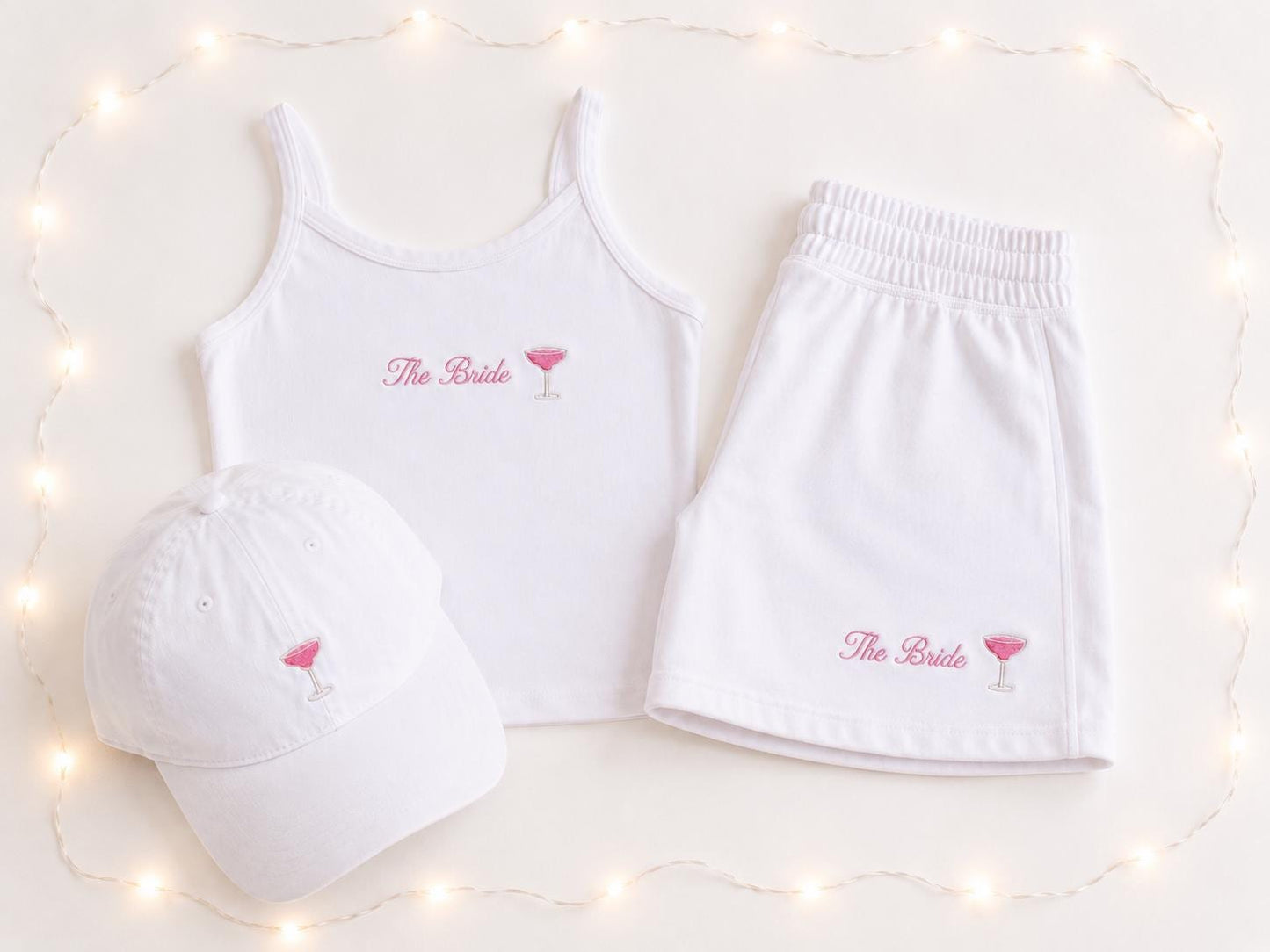 Bride embroidered vest and short set: